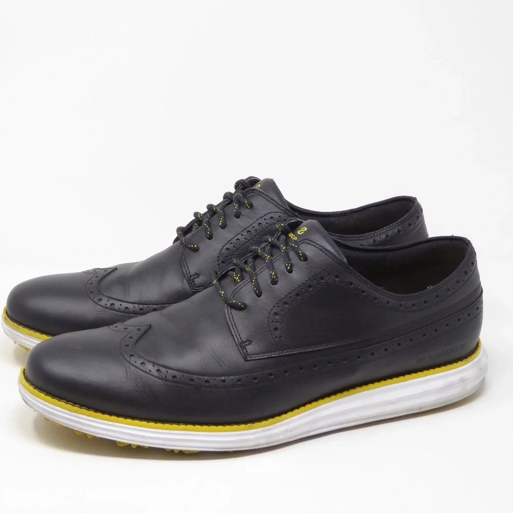 Cole Haan Men OriginalGrand Wingtip Golf Oxford Shoe Navy Blue Leather C33682 13